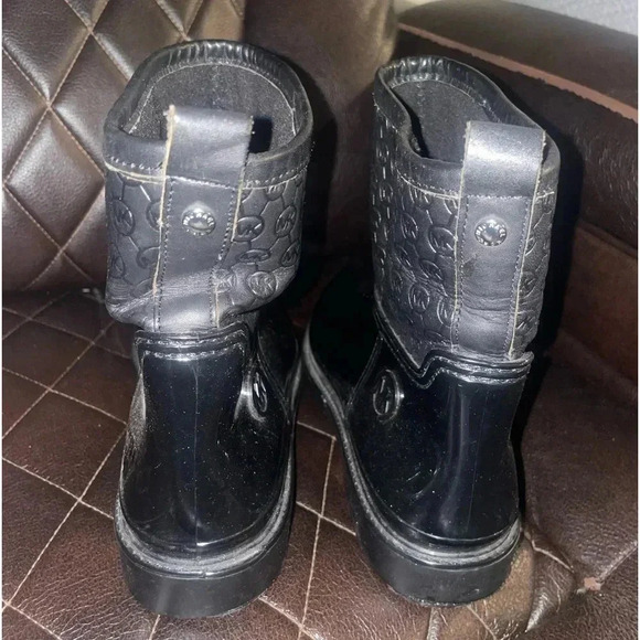 Michael Kors Women Blakely Logo Embossed Ankle Rain Boot Black Size 10 - Picture 5 of 8
